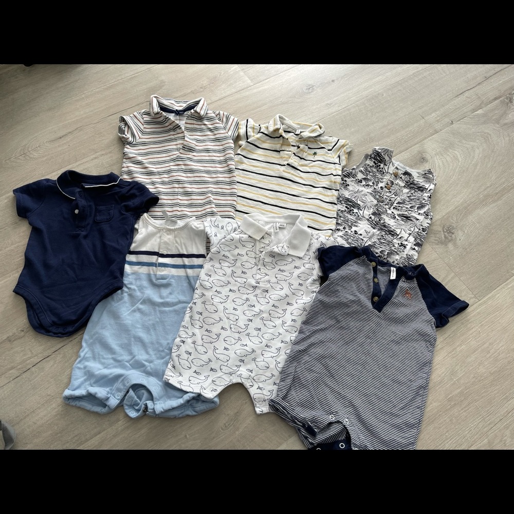 Janie and Jack 6-12m summer rompers